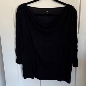 LOFT Outlet Elegant Black Cowl Neck Blouse